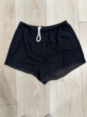 Lightweight Black Women's Athletic Shorts with Drawstring Waist